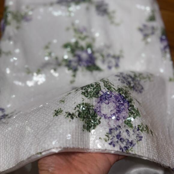 Tanner Fletcher Marilyn Floral Sequin Strapless Dress 1 / US 4-6 Evening Gown - Picture 11 of 14